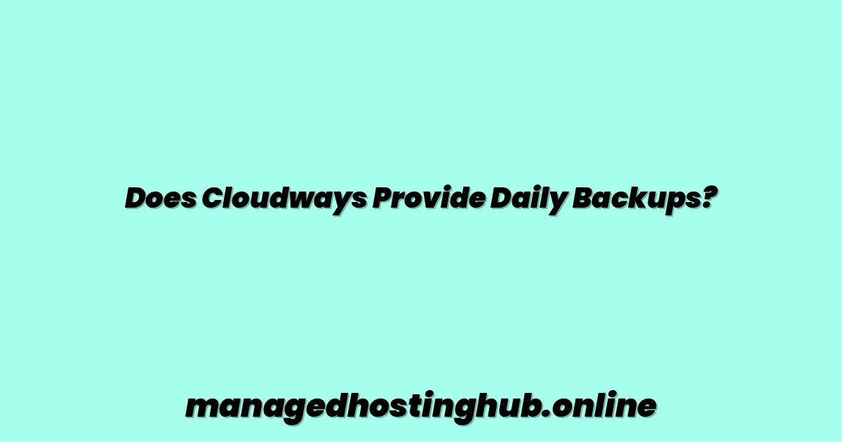 Does Cloudways Provide Daily Backups?