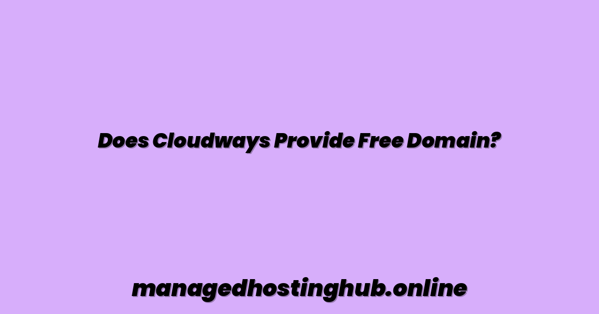 Does Cloudways Provide Free Domain?
