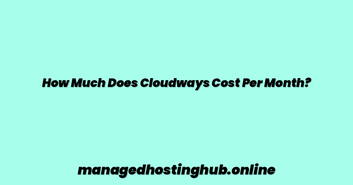 How Much Does Cloudways Cost Per Month?